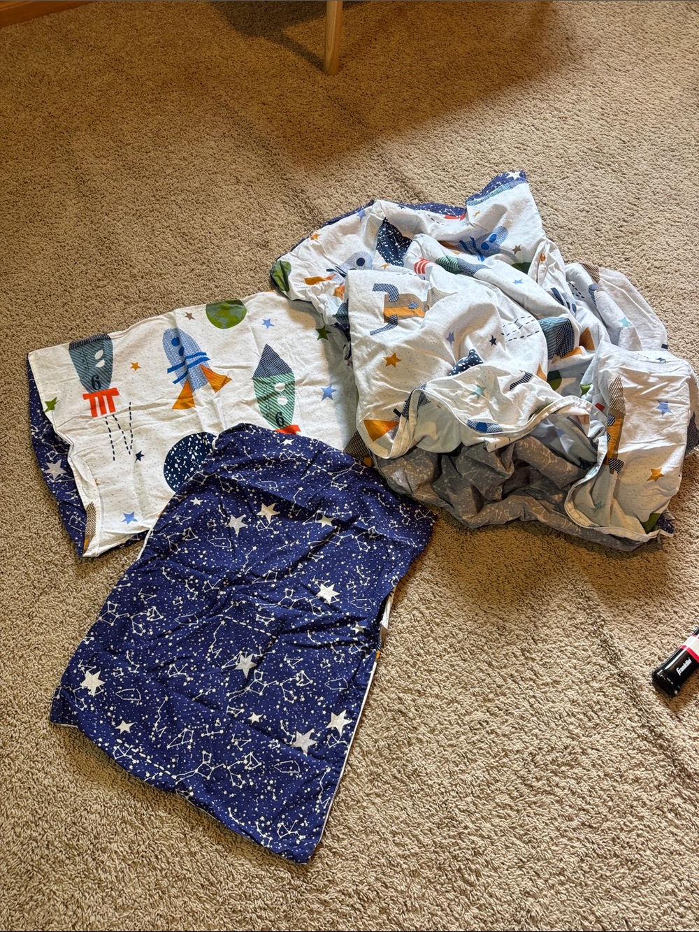 The Company Store Kids Space-Themed Reversible Full/Queen Duvet Cover with Shams